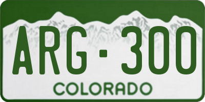 CO license plate ARG300
