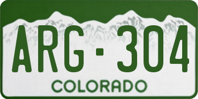 CO license plate ARG304