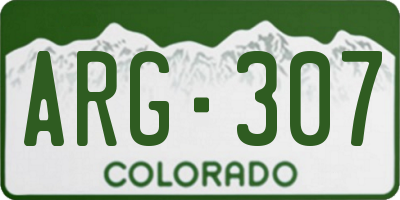 CO license plate ARG307
