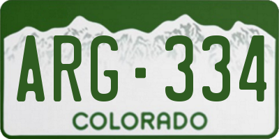 CO license plate ARG334