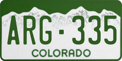 CO license plate ARG335