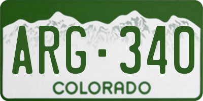 CO license plate ARG340