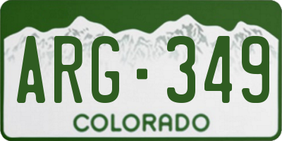 CO license plate ARG349