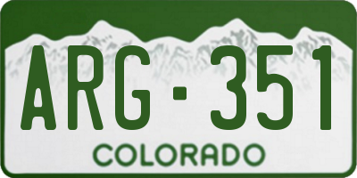 CO license plate ARG351