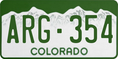 CO license plate ARG354
