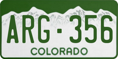 CO license plate ARG356