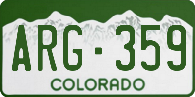 CO license plate ARG359