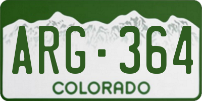CO license plate ARG364