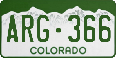 CO license plate ARG366