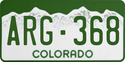 CO license plate ARG368