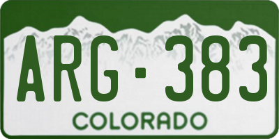 CO license plate ARG383