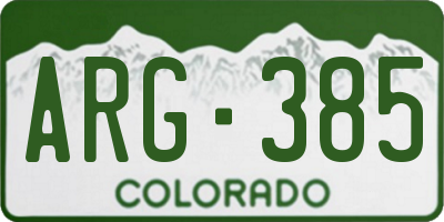CO license plate ARG385