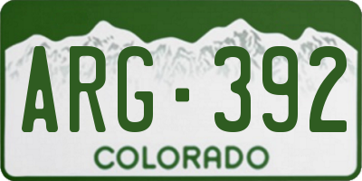CO license plate ARG392