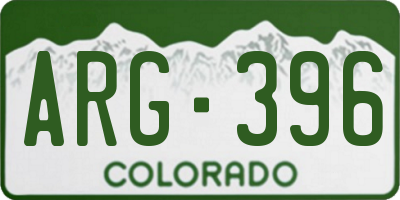 CO license plate ARG396