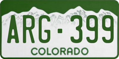 CO license plate ARG399