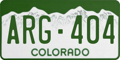 CO license plate ARG404