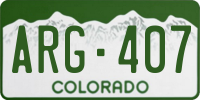 CO license plate ARG407