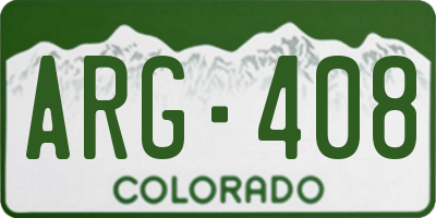 CO license plate ARG408