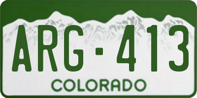 CO license plate ARG413