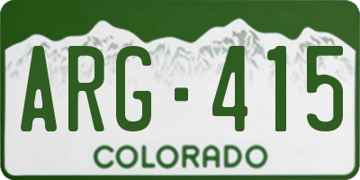 CO license plate ARG415