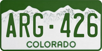 CO license plate ARG426
