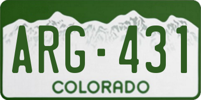 CO license plate ARG431