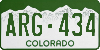 CO license plate ARG434