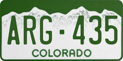 CO license plate ARG435