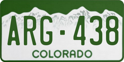 CO license plate ARG438