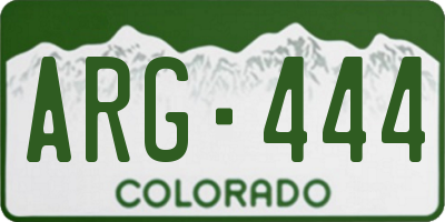 CO license plate ARG444