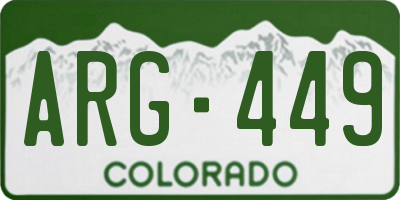CO license plate ARG449