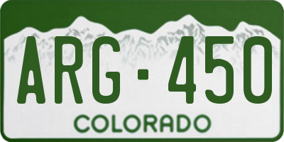 CO license plate ARG450