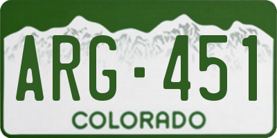 CO license plate ARG451