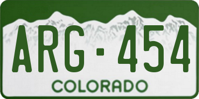CO license plate ARG454