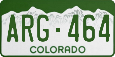 CO license plate ARG464