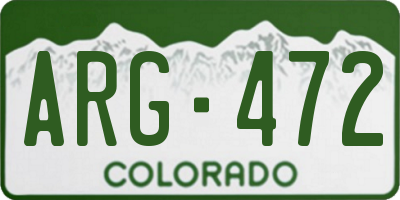 CO license plate ARG472