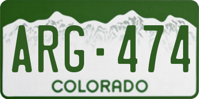 CO license plate ARG474