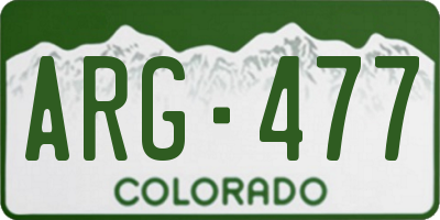 CO license plate ARG477