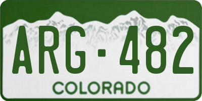 CO license plate ARG482