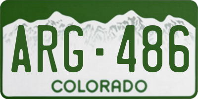 CO license plate ARG486