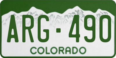CO license plate ARG490