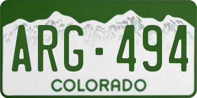 CO license plate ARG494