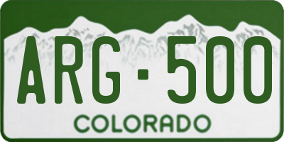 CO license plate ARG500