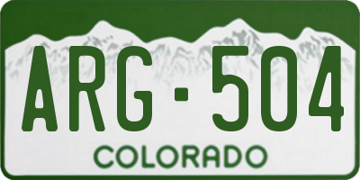 CO license plate ARG504