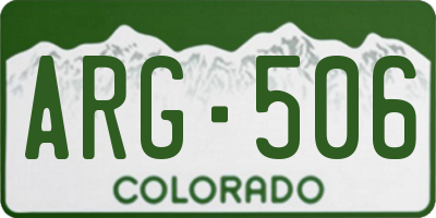 CO license plate ARG506