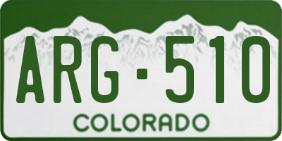 CO license plate ARG510