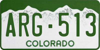 CO license plate ARG513