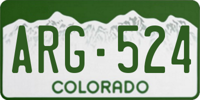 CO license plate ARG524