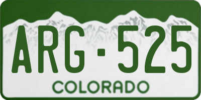 CO license plate ARG525