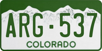 CO license plate ARG537